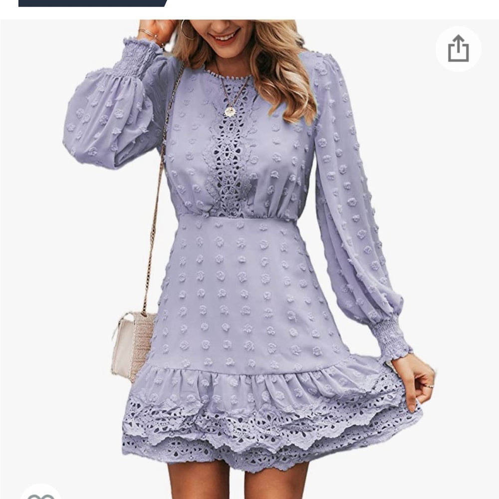 NEW purple dress long sleeve women medium